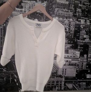 Poifect sweater tee with henley buttons